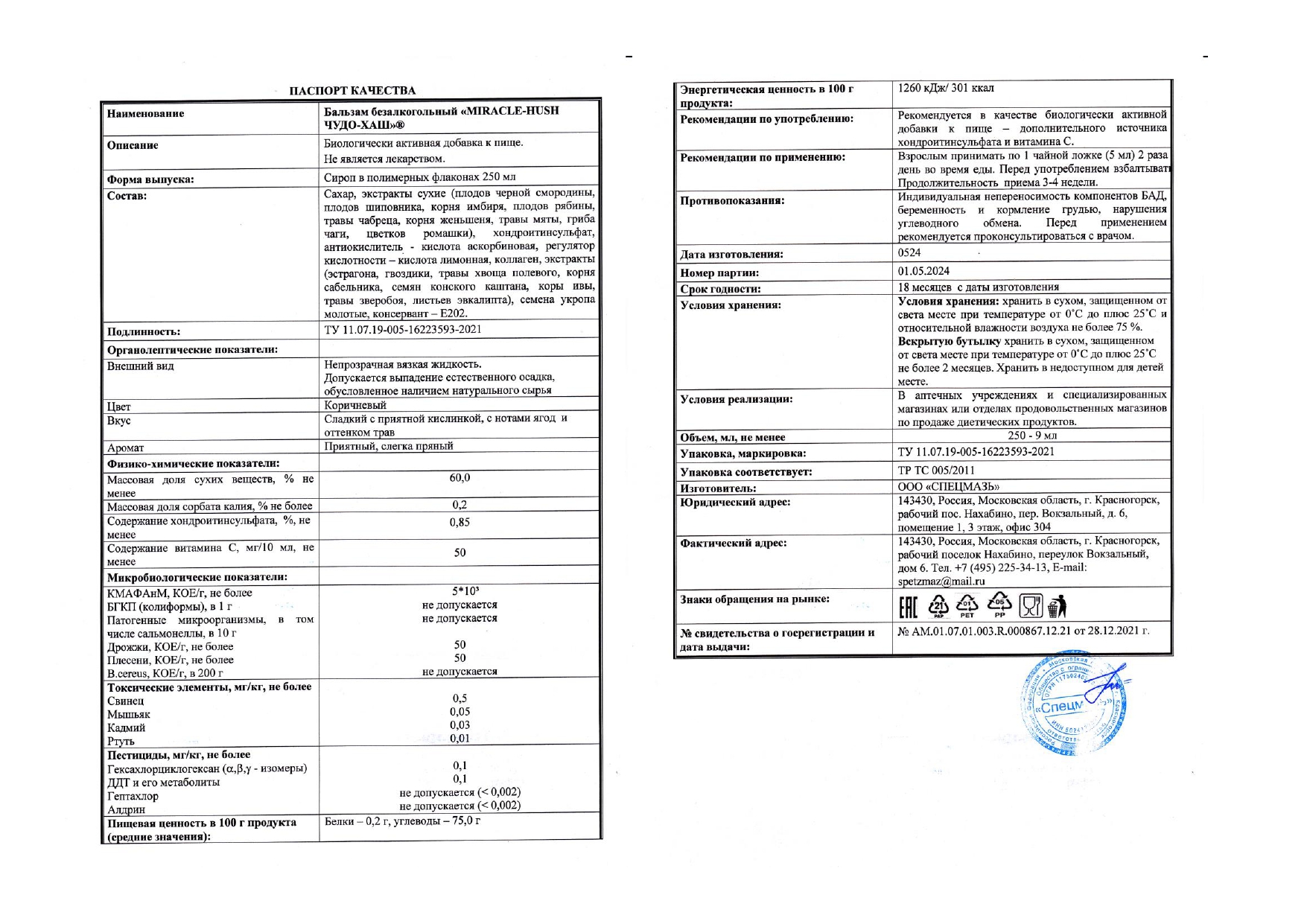 Паспорт №052024